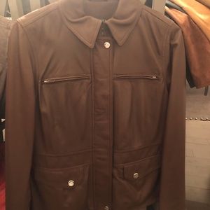Ladies Brown Lauren Leather Jacket